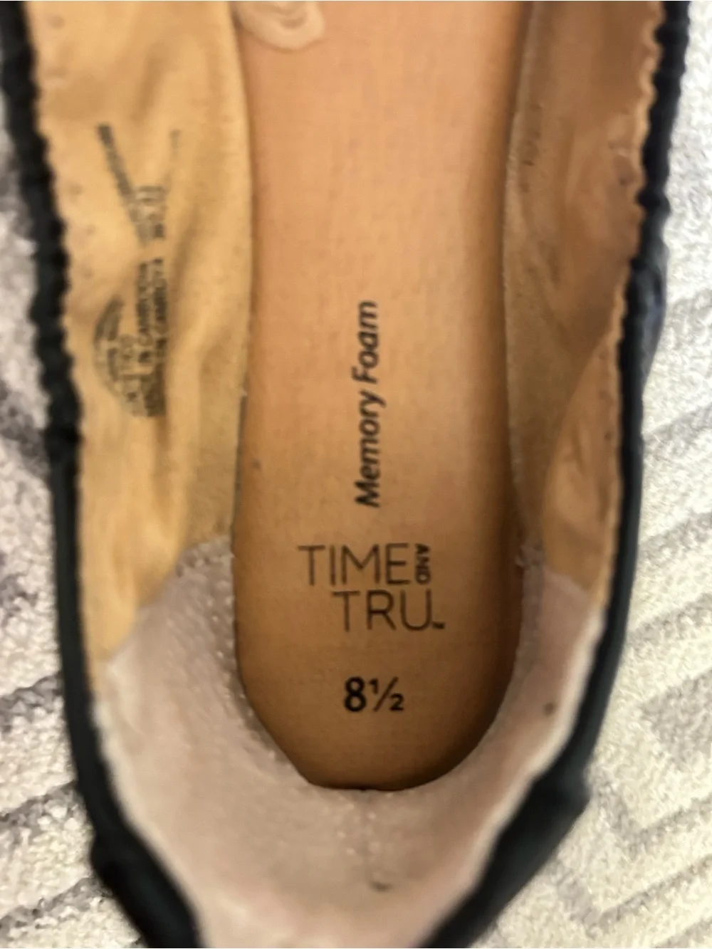 Time and Tru Black Slip-On Memory Foam Flats
